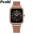 【ZIME】 New Style Ladies Fashion Casual Watches Luxury Brand Korean Version Rose gold Stainless Steel Bracelet Watch For Women  Waterproof Square Elegant Women Gift Wristwatch jam tangan perempuan. 