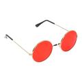 Round Shape Retro Golden-Red UV Protection Sunglasses Shades/Frame For Men & Women (Red Lens). 