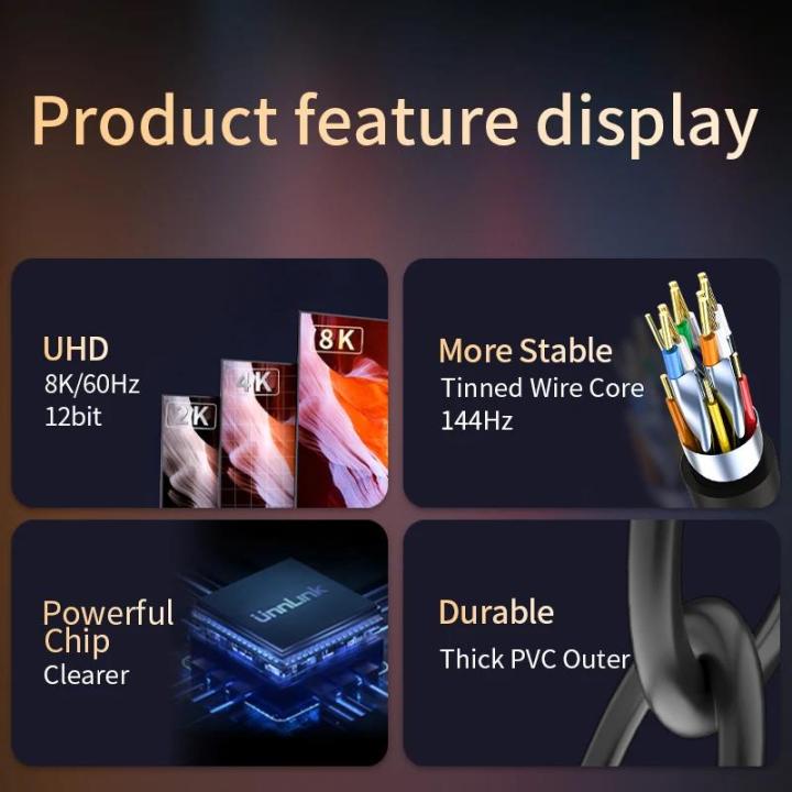 Unnlink%20USB%20C%20to%20DP%201.4%20Cable%208K%204K%20Type%20C%203.1/3.2%20Thunderbolt%203/4%20to%20Displayport%20Adapter%20for%20Macbook%20Pro%20Samsung%20to%20TV%20Monitor%20-%20Image%205