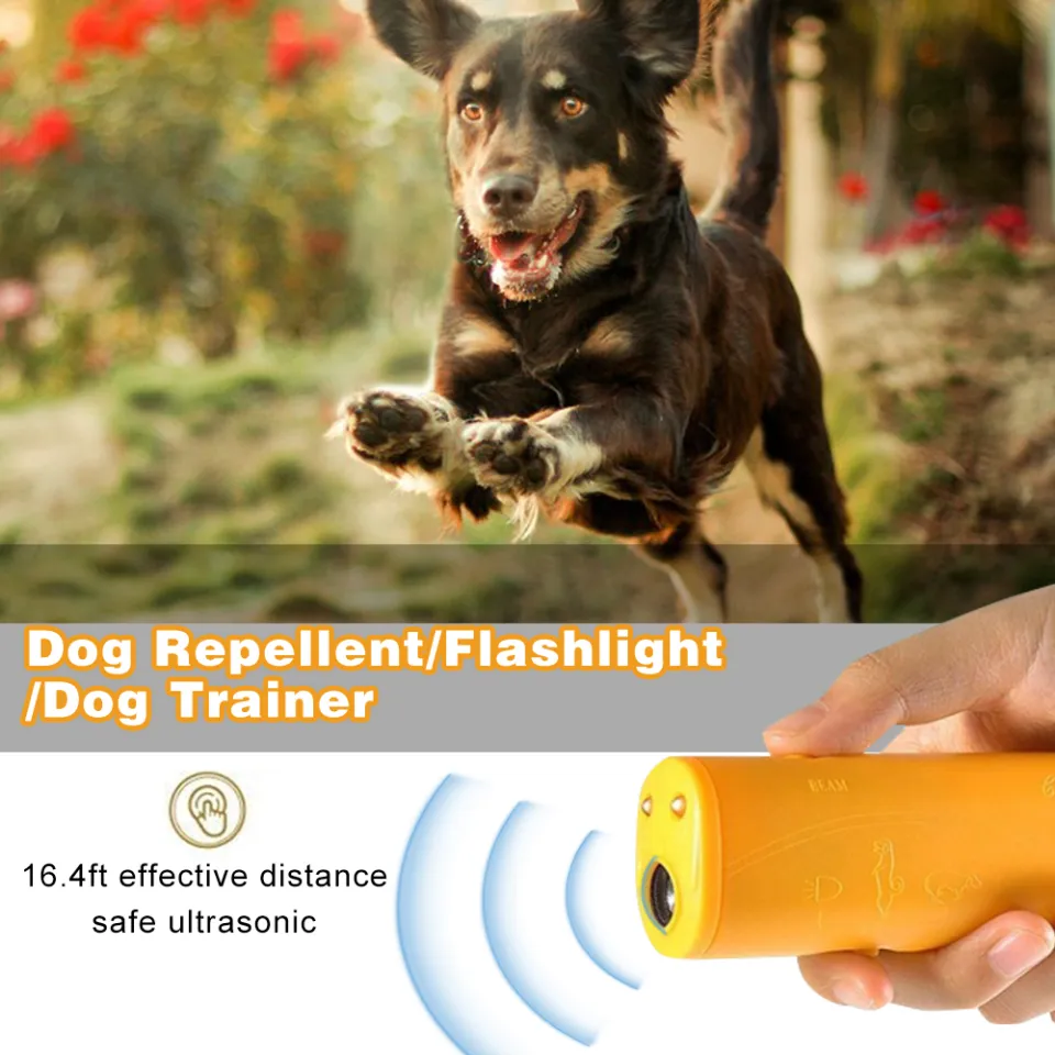 Handheld Dog Repellent Trainer Flashlight Ultrasonic Dog Deterrent 16.4ft Range Bark Stopper Dog Training Daraz.lk