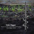 Lightweight Carbon Steel Auger Drill Bit Hand Tools Black Garden Auger Kit Digs Hole Bulb Flower Planting Soil Drill Bits Outdoors. 