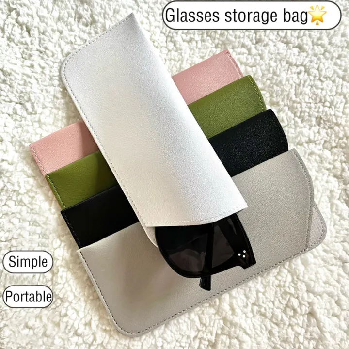 Fashionable Glasses Case Designer PU Leather Women's Sunglasses Box Portable Soft Case Eyewear Pouch for Accessories Travel Storage Ladies Eyewear Protection