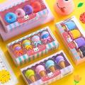 16 pcs/set Yummy Dessert Erasers Set Mini Lollipop Icecream Popsicle Donuts Rubber Pencil Eraser for Kids School Student eraser. 