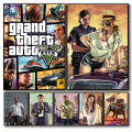 A4 Sized Poster GTA 5 Gaming Grand Theft Auto V Wall Posters PVC Framed Wall Decors. 