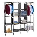 Portable Wardrobe wardrobe cloth rack 4 Door Shelves Clothes Storage Organiser with 4 Hanging Simple Fabric Wardrobe Oxford Cloth Simple Modern Household  Foldable Closet Portable Clothes Closet Rolling Door with Shelves a. 