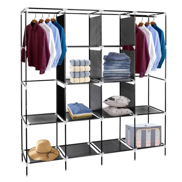 Portable%20Wardrobe%20wardrobe%20cloth%20rack%204%20Door%20Shelves%20Clothes%20Storage%20Organiser%20with%204%20Hanging%20Simple%20Fabric%20Wardrobe%20Oxford%20Cloth%20Simple%20Modern%20Household%20%20Foldable%20Closet%20Portable%20Clothes%20Closet%20Rolling%20Door%20with%20Shelves%20a%20-%20Image%206