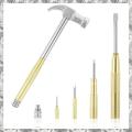 Mini Hammer 6 in 1 Small Hammer Brass Hammer Screwdriver with Screwdriver Hammers Hand Tools Hammer for Picture Hanging. 