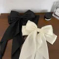 Bow Ribbon Hairpin Headwear Simple Elegant Satin Spring Clip Fixed Hair Clip Retro Party Headdress Red Hair Accessories. 
