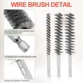 ARELENE 10Pcs Stainless Steel Bore Brush in Different Sizes 1/4Inch Hex Shank,Wire Brush Attachment for Drill Set. 