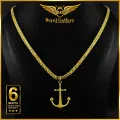 Gold Plated Bismark Chain with Plain Ancor Pendant. 