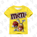 * Yaya * M & M's T-shirt 3D print shirt print character boy and girl T-shirt cartoon. 