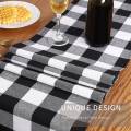 Check 13X70Inch Black and Orange Table Runner,Dinner Table Runners for Christmas Events Home Decor. 