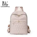 LouisWill Women’s Backpack Shoulder Bag Rivet Decoration Design Large Capacity Diamond Grid Backpack Lightweight Laptop Backpack Casual Zipper Packs Waterproof For Girls Teens Women’ Fashion Travel Study. 