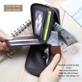 SHABILI Short Wallet for Men Leather Wallet Zipper Card Holder Coin Purse. 