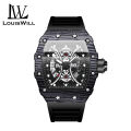 LouisWill Watches Fashion Men Watches Business Casual Wristwatches Silicone Strap Quartz Watch Luminous Watch Skeleton Dial Watch 3ATM Waterproof Watch With Calendar Luminous Pointers. 