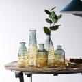 European Retro Relief Transparent Decorative Glass Vase Decor Living Room Luxury Home Decoration Hydroponic Flower Arrangement. 