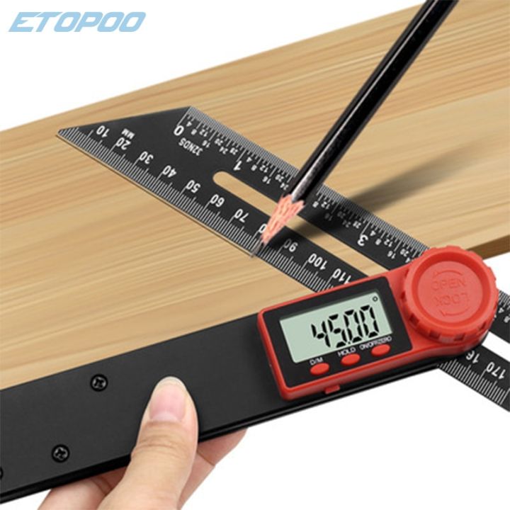 Digital Angle Finder 360° – LCD Electronic Sliding T-Bevel Gauge For Woodworking & Construction