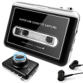 Portable Stereo USB Cassette Player Plastic Cassette Tape to MP3 Converter Recorder with Loudspeaker Capture Audio Music Player. 