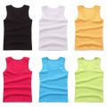 Year 2 sleeveless shirt top vest boys underwear kids vest summer girls solid color vest boys clothes cotton T to 12. 