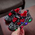 Spider-Man Children's Shoes with Lights Men's Children's Luminous Shoes Pumps Light-on Boys Luminous Shoes Student Flash Sports Shoes. 
