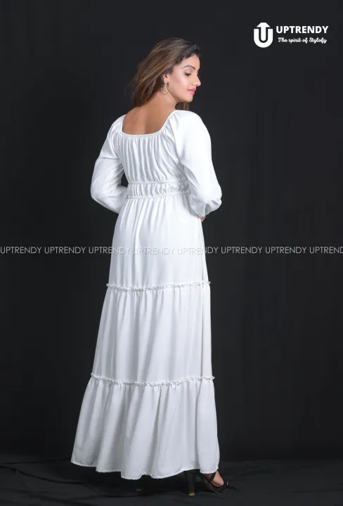 White%20frock%20%7C%20Dresses%20for%20women%20%7C%20Dress%20design%20from%20UpTrendy%20-%20Image%203