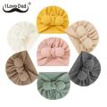 I Love Dad Bowknot Headband Turban For Girls Solid Color Warm Beanie Hat Soft Cotton Newborn Toddler Pullover Cap Headwrap. 