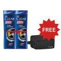 Clear Men Bundle offer (Clear Men Deep Cleanse Shampoo, 180ml Buy 2 & Get Free Free Clear Toiletries Pouch). 