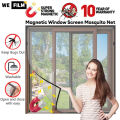 DIY Magnetic Mosquito Screen Mosquito Net Prevent Dengue Fever Washable Invisible Anti-mosquito Magnetic Gray Fiberglass Mesh with Full Frame Magnetic Strip(Black). 