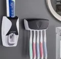 Automatic Toothpaste Dispenser Wall Mount Dust-proof Toothbrush Holder Wall Mount Storage Rack Bathroom Accessories Set Squeezer  Automatic Toothpaste Dispenser With Automatic Toothpaste Squeezing Device Toothbrush Holder Set Toothbrush Holder. 