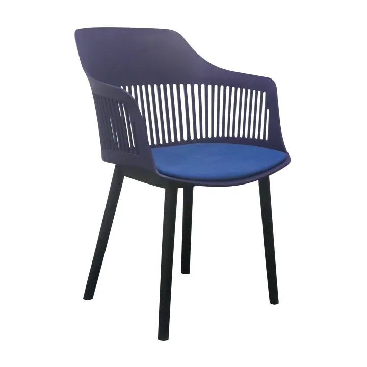 AIRY DESIGN OPEN WEAVE BACKREST DINING CHAIR - DARK BLUE