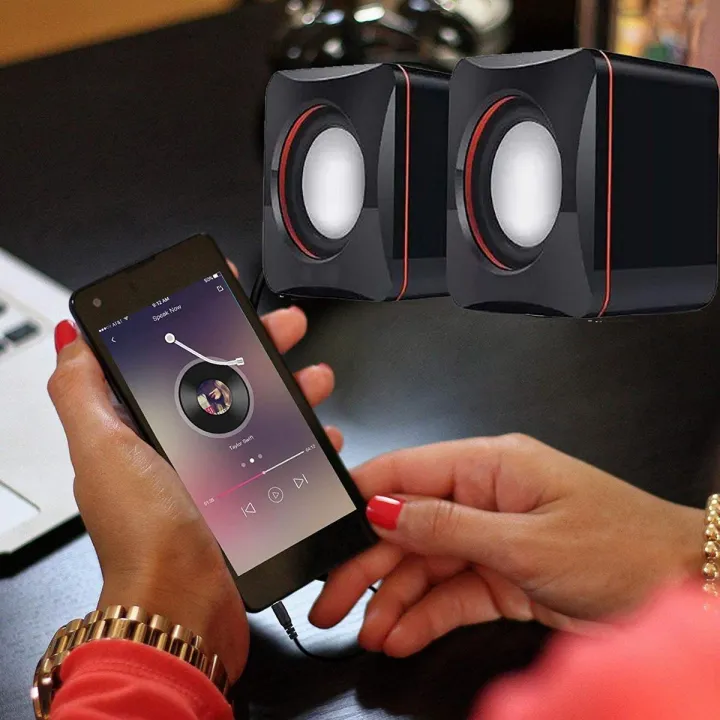 Speakers USB Powered Speakers, Desktop Mini Computer Laptop Speaker Bass Sound Music Player System Wired Speaker Durable