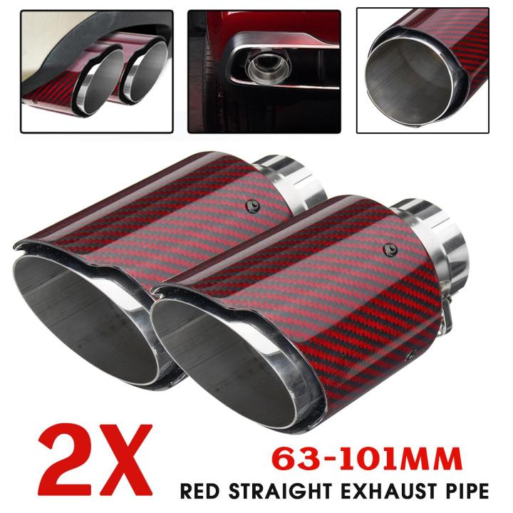 Car Rear Exhaust Pipe Universal 63-101MM Stainless Steel Exhaust Pipe Straight Gloss Carbon Fiber Exhaust Pipe For Car - View #9