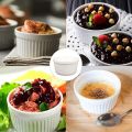 4 cups Cup cake ceramic baking cup ceramic baking tray Ceramic Baking Cups for Creme Brulee Custard Dessert Dishes snack baking cup White- 3.5 Inches. 