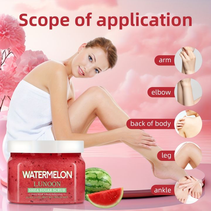 1pc%20Watermelon%20LUNOON%20Shea%20Sugar%20Scrub,%20Hypoallergenic%20Body%20Exfoliator%20with%20Chamomile%20&%20Glycerin,%20Fruit%20Fragrance,%20Moisturizing%20Deep%20Cleansing%20for%20All%20Skin%20Types,%2015oz%20-%20Image%205
