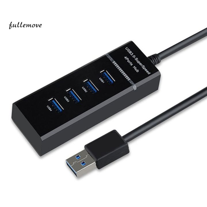 [emove] Portable USB 3.0 Super Speed 4 Ports Hub Data Sync Adapter for Computer Laptop