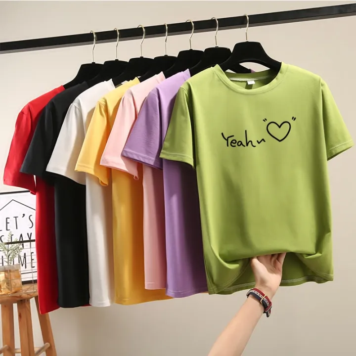 Short Sleeve T Shirt Women Ladies Polyester Tee Baju Outfit Perempuan Style 有領 t shirt 女 T Shirts for Women