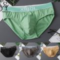 Soutong Men Briefs Solid Color U Convex Trendy Low Waist Stretchy Underpants for Daily Wear. 