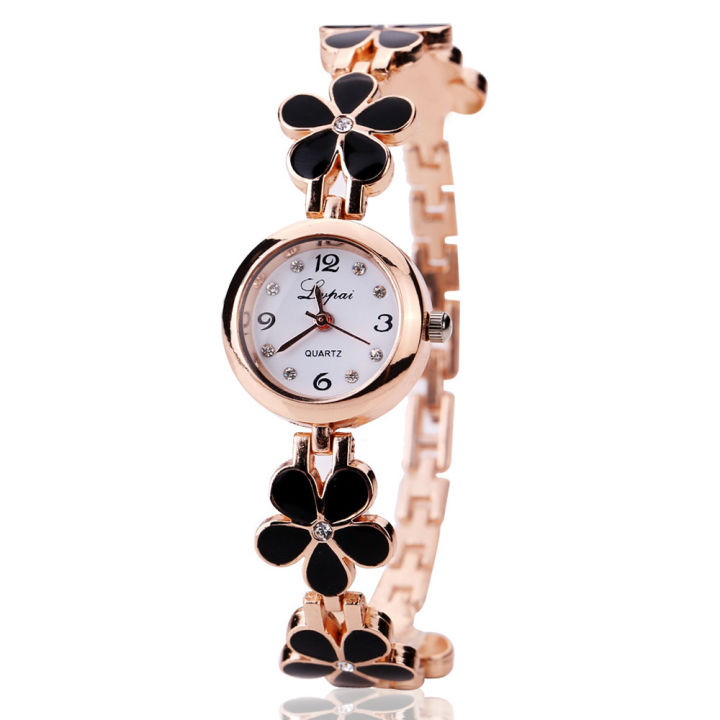 Luxury Relo Ladies Flower Diamond Hand Fashion Casual Watch Chain Watch Crystal Stainless Steel Women's Watch gio