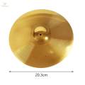 Brass Jazz Drum Crash Cymbal for Beginner Drummers Drum Players Performance 8inch. 