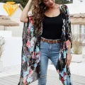 Summer Beach Smock Boho Floral Print Beach Cover-up with Tassels Lightweight Sun Protection for Bikini Swimsuit Perfect for Beach Holidays Flower Print Beach Smock. 