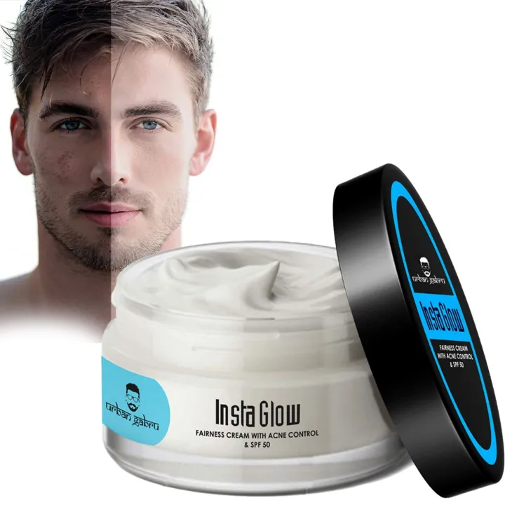 UrbanGabru Insta Glow Fairness Cream for Men (50 gm) with SPF 50 | Paraben & Sulphate Free (FROM INDIA)SAB