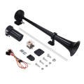 150Db 24V Air Horns Black Horn for Truck, Single Trumpet Truck Air Horn, for 24V Vehicles Train Car Ship Boat Lorry, 17 Inch. 