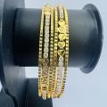 Hight Quality Fashion Gold Plated bangal ESH Lover round shape bangel Stylish two Bangle With Stone For Women. 