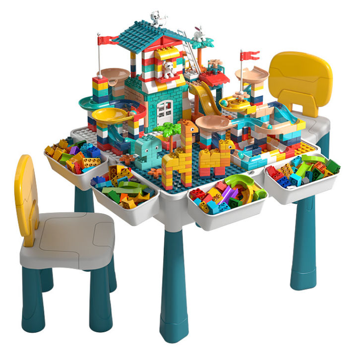 Compatible%20with%20Lego%20Children's%20Building%20Block%20Table%20Multifunctional%20Baby%20Building%20Block%20Chair%20Educational%20Early%20Learning%20Assembly%20Large%20Particle%20Building%20Block%20Toy%20-%20Image%205