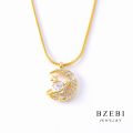 ShopSphere BZEBI 18K Gold Hitagi Moon Pendant Necklace For Women Fashion Accessories Jewelry 229N. 