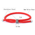 Nautical rope bracelet rest bracelet jewelry unisex Viking lucky Fashion red thread bracelet with stainless steel ring idle Pulseira. 