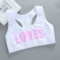 Black/White Kids Bra For Girls Letters Love Printed Teen Girl Training Bras Puberty Underwear Adolescent Vest Children Tank Tops. 