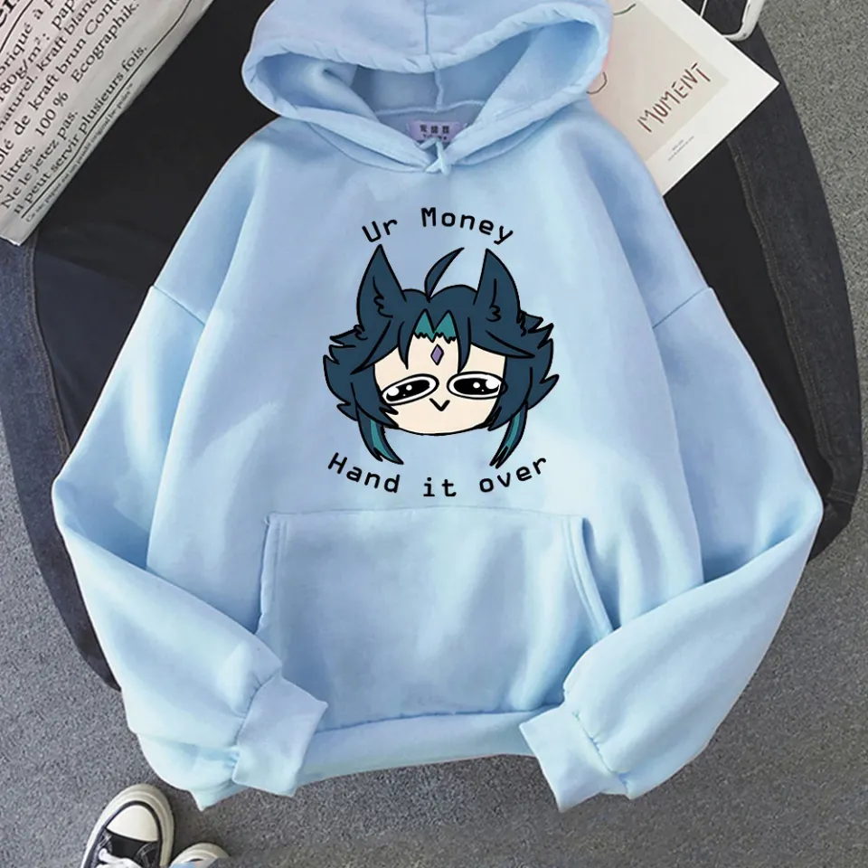 Genshin Impact Kawaii Hoodie Womens Korean Style Tops Streetwear Anime Hoodies Harajuku Oversized Manga Xiao Sweatshirts Girls Daraz.lk