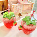 500ml Summer Cute Strawberry Straw Water Bottle Milk Coffee Straw Cup for Home. 