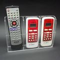 Clear Acrylic Remote Control Holder Wall Mount Media Organizer Storage Box (Three Compartments). 